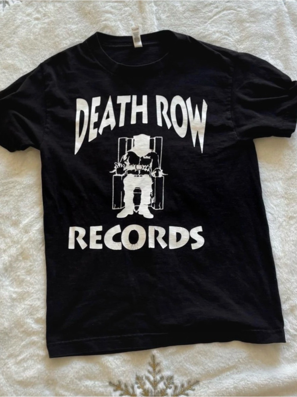 Death Row Records Black Logo Tee Mens Small